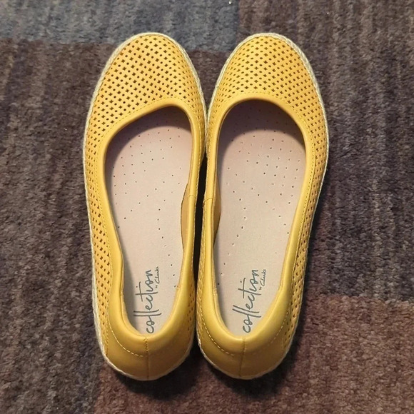 Clark's perforated leather espadrilles yellow - Picture 3 of 6